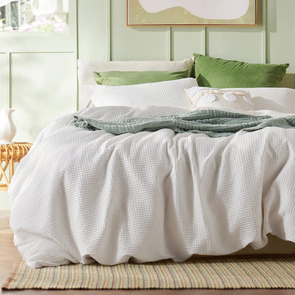 Waffle Weave Linen Cotton Duvet Cover Sets