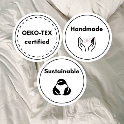 Raw Edged Berry - 100% Pure Linen | Linen Cotton Mix | 3 Piece Duvet Cover Set | 4 Piece Sheet Set | Handmade | Pre-washed | Soft